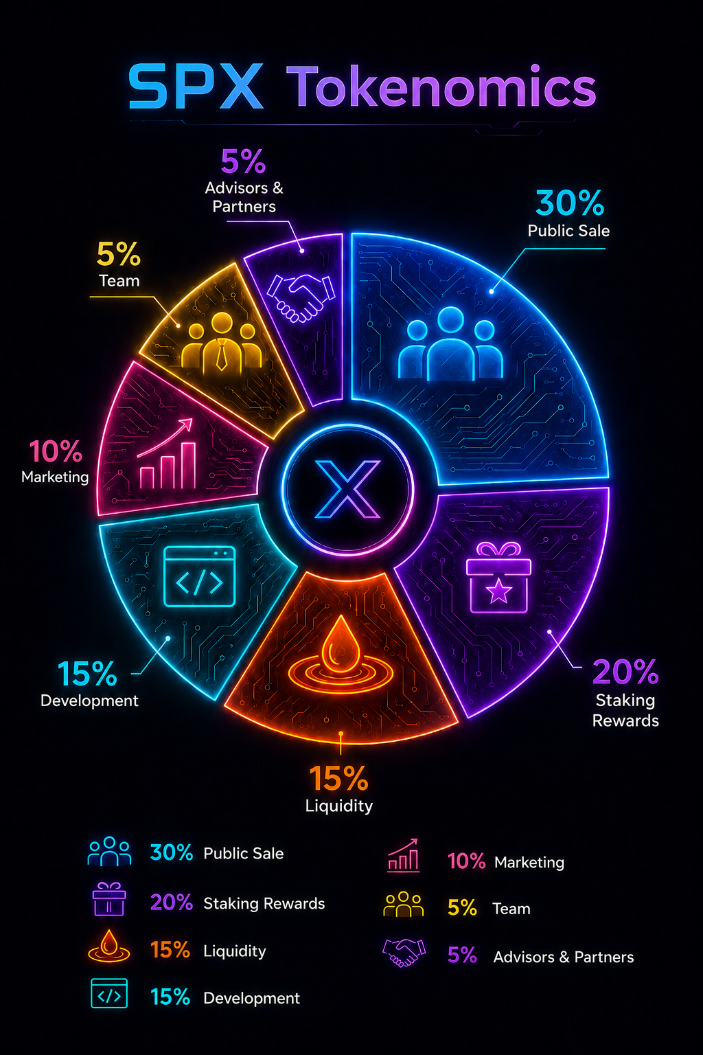 SPX30K tokenomics distribution
